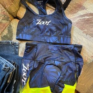 Team Zoot sports bra and bike shorts
